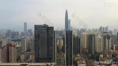 <strong>白天</strong>时间深圳城市景观市中心的最高景观4k 中国